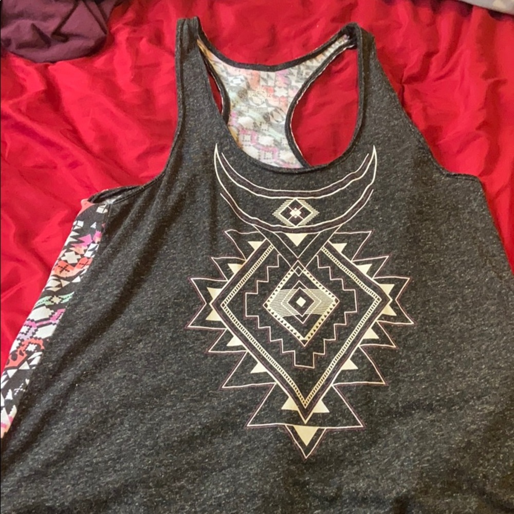 Racer back tank aztec design